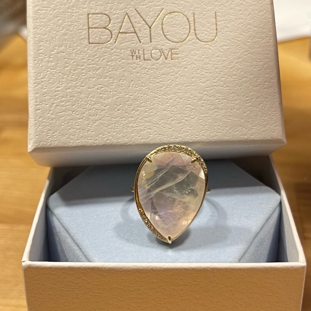 Moonstone Pear Ring